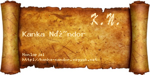 Kanka Nándor névjegykártya